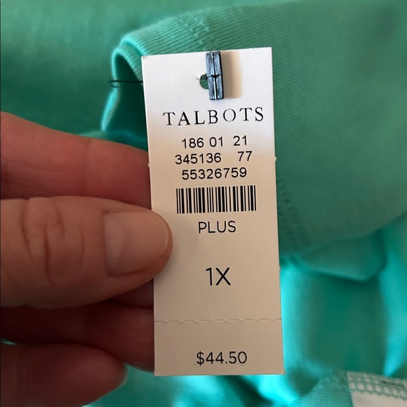 Talbots Women’s Plus 1X Top— Pima Cotton 3/4 Sleeves Tee Bateau Neck Green
BB - Picture 8 of 12